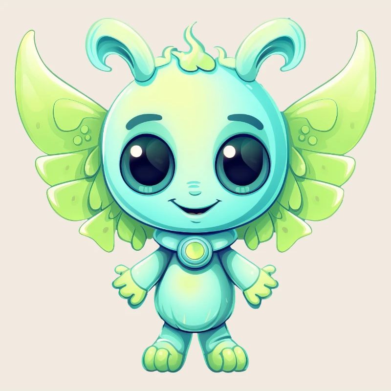 Alien dans le style de la bande dessinée comme un ange avec des ailes
