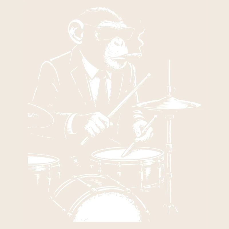 Jazz Monkey playing the Drums