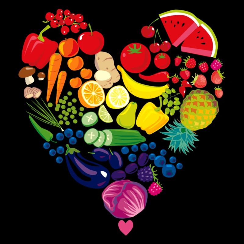 Vegan Herz Gemüse Obst - Gesunde Ernährung Kochen