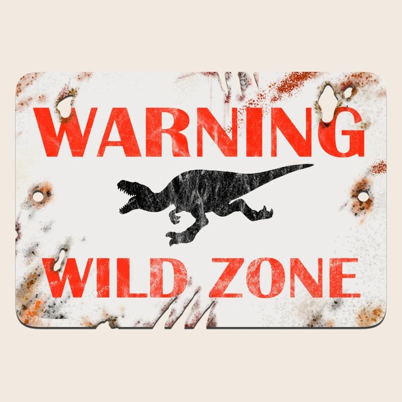 Schild Design - WARNING. WILD ZONE.