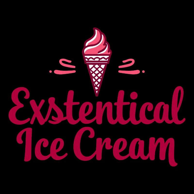 Existenzielle Eiscreme Lustiger Spruch Eis Waffel