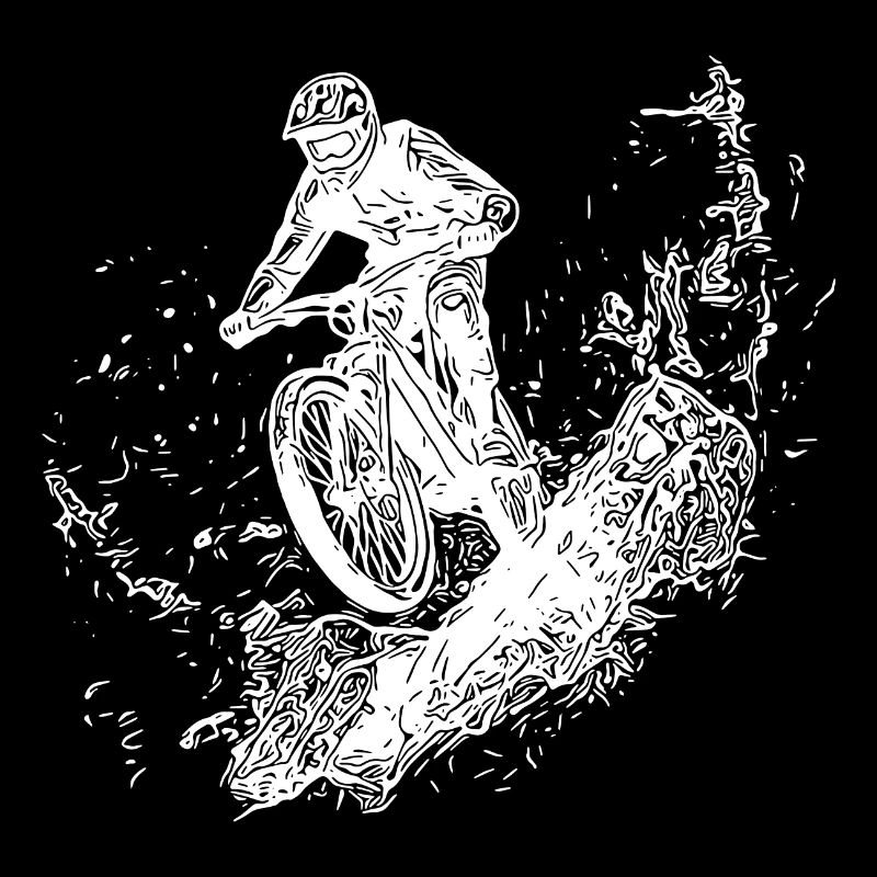 Regen Radfahrer Schlamm Wald Abfahrt