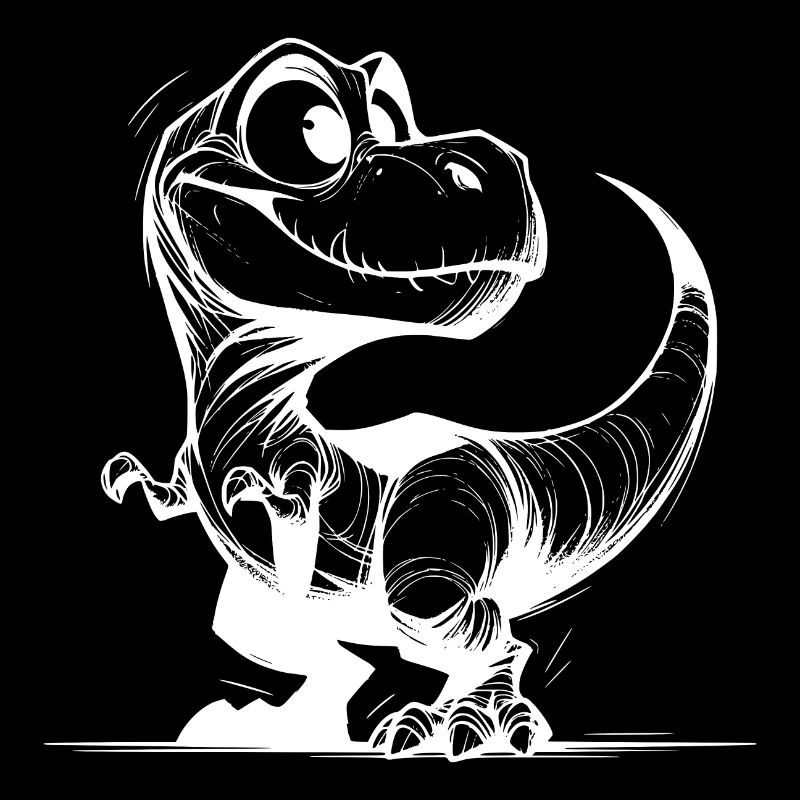Dessin amical T-Rex Dino souriant