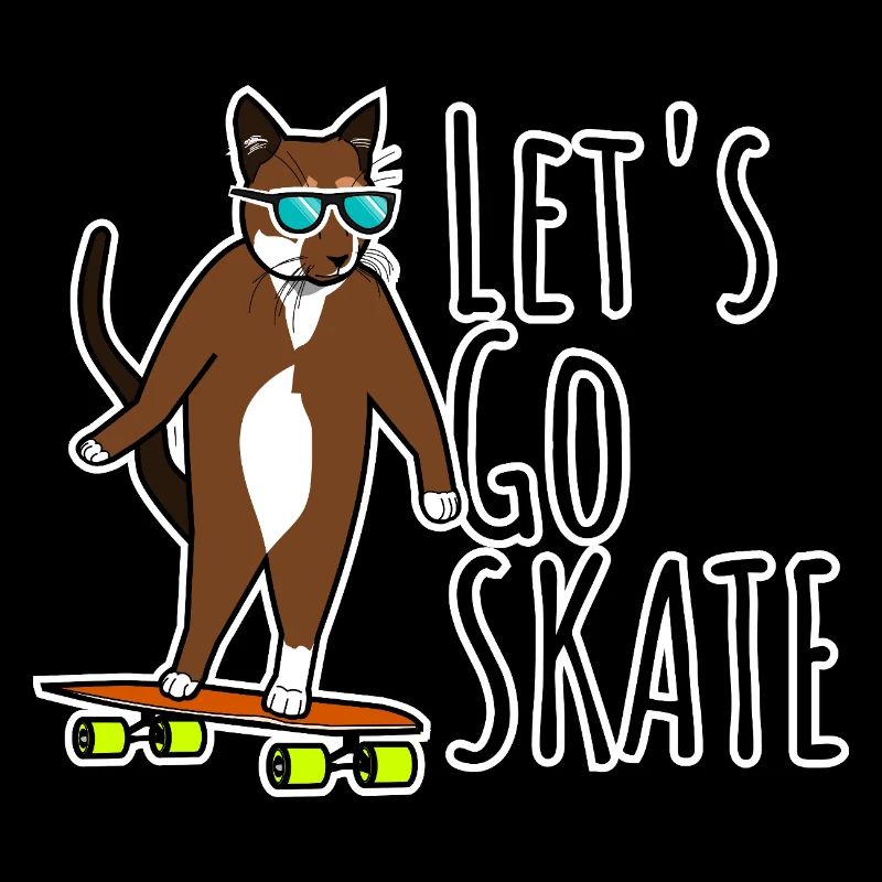 Cool Cat - Let’s Go SKATE Longboard Katze