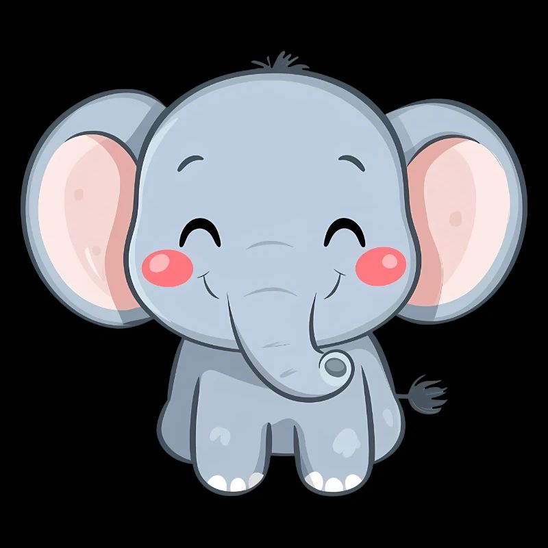 Éléphant mignon et heureux - Adorable dessin animé