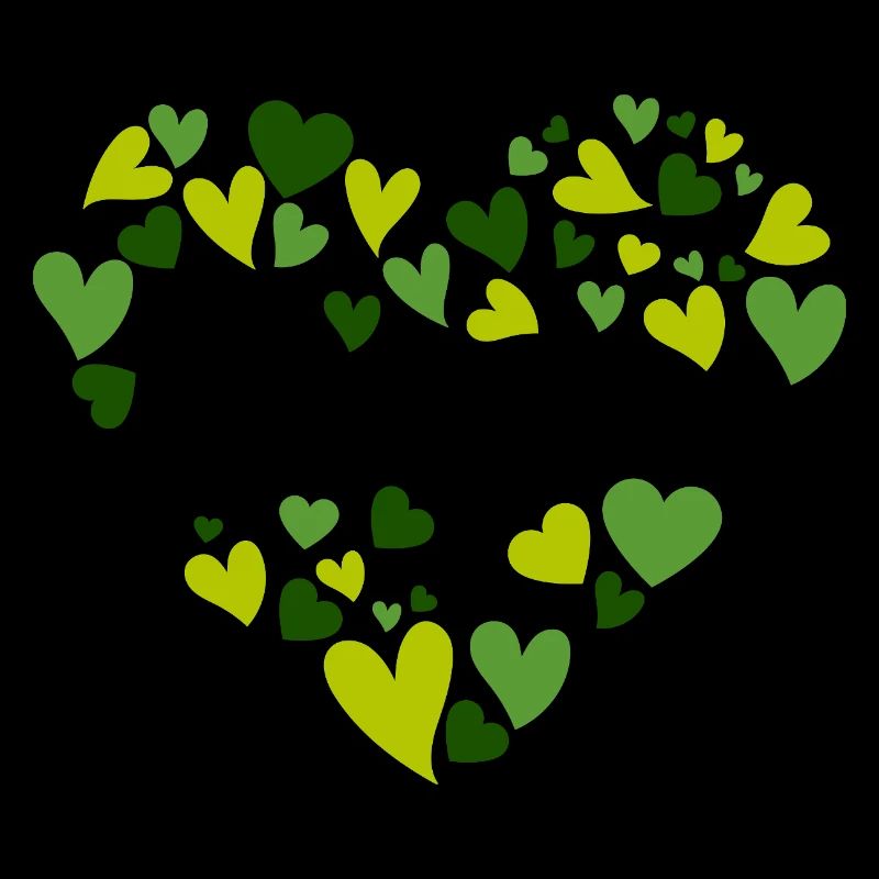 Conception du nom Harper avec des cœurs verts en forme de cœur