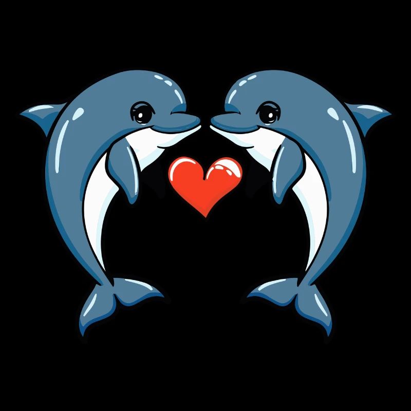 Couple de dauphins Saint-Valentin