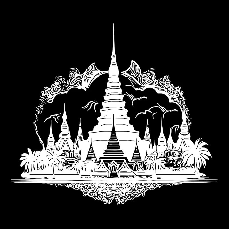 Exotic Thailand Temple Tattoo Style Reminder