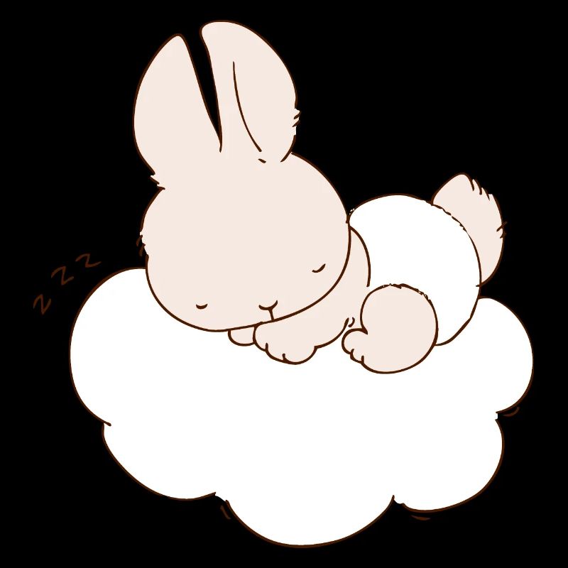 Baby Bunny sleeping on cloud