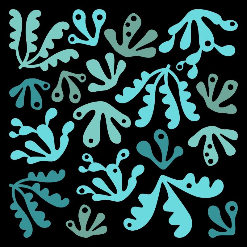 Abstrait Corail L Bleu Turquoise Tons