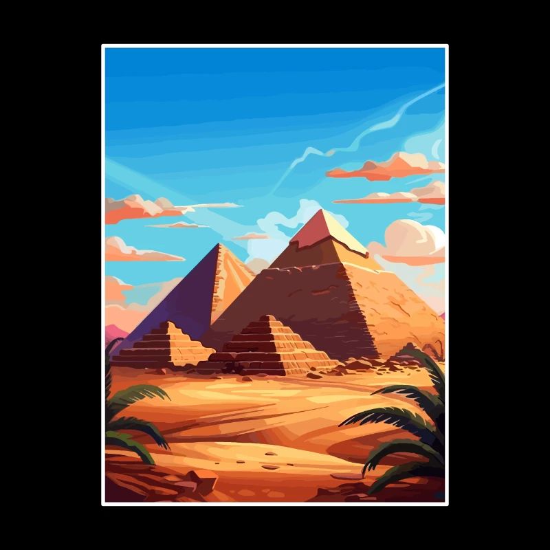 Le Caire, Égypte, Grandes Pyramides De Gizeh, Affiche De Voyage