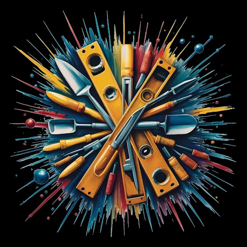 Construction Bricklayer Mason Tools Art Print