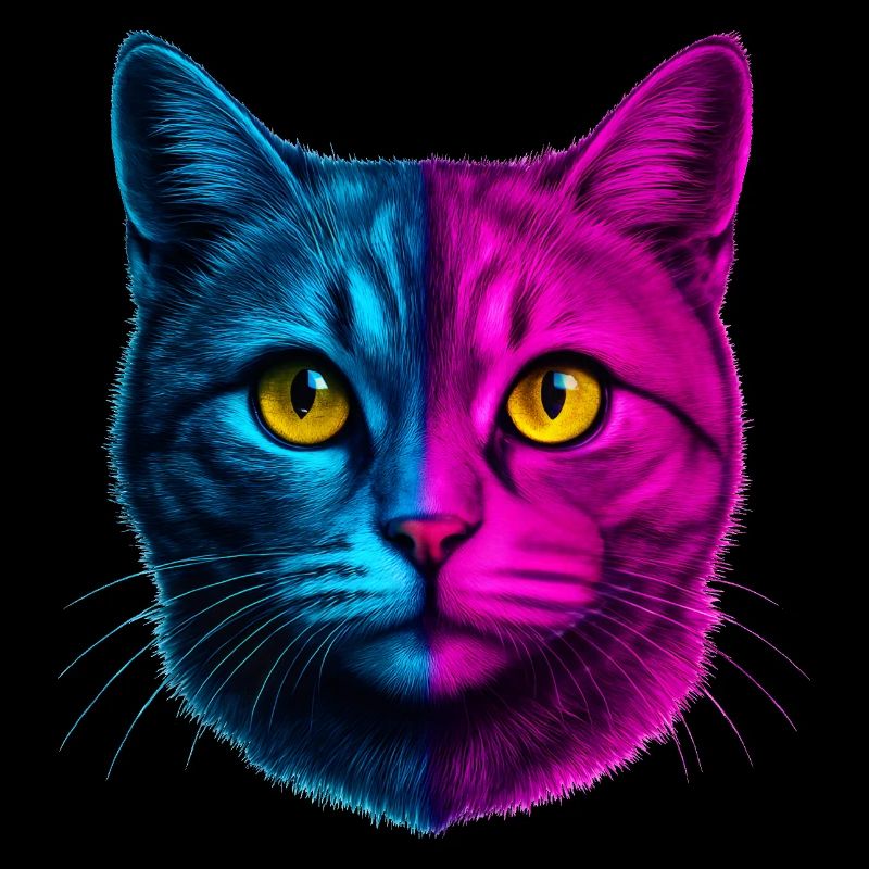 Cat Cat Neon Domestic Cat House Tiger Kitty