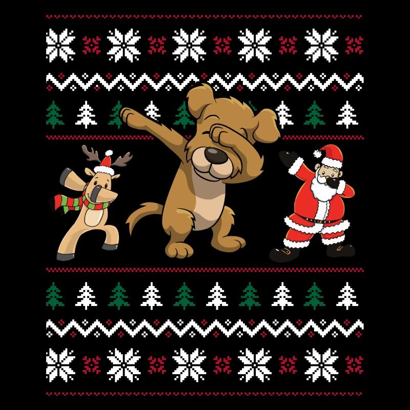 Pull laid chien cadeau de Noël Dab