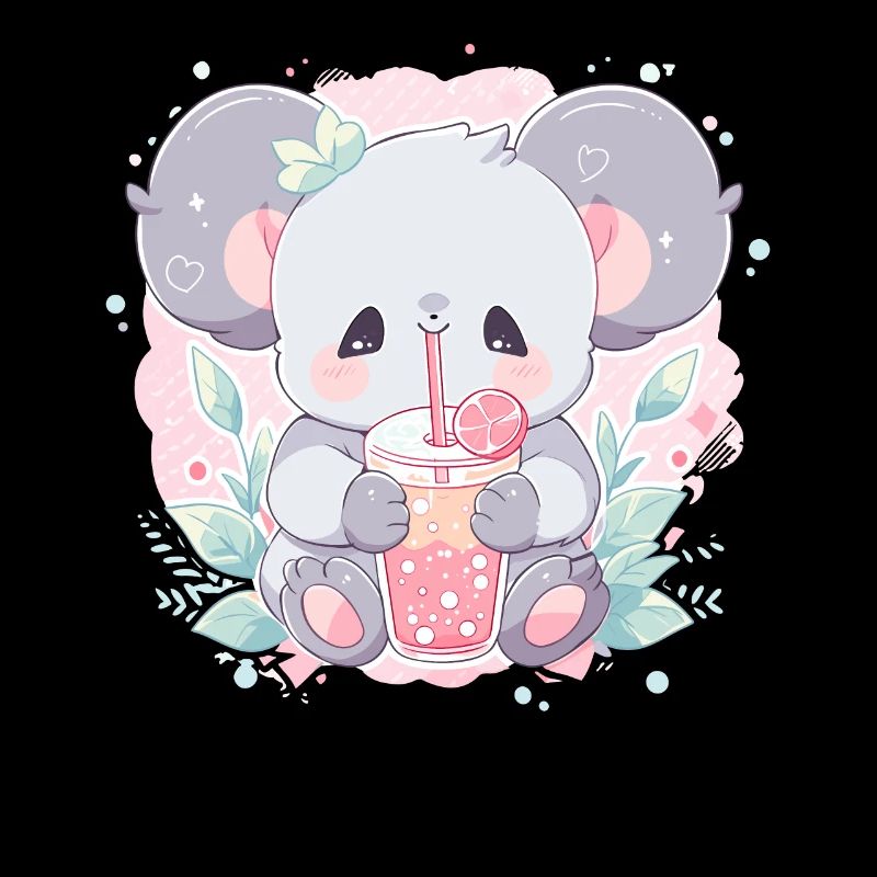 Kawaii Koala Boissons Boba Bubble Tea Chibi