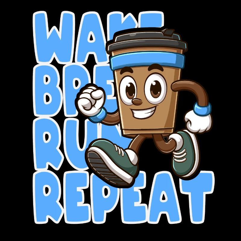 Wake Up, Brew, Run, Repeat Motivation