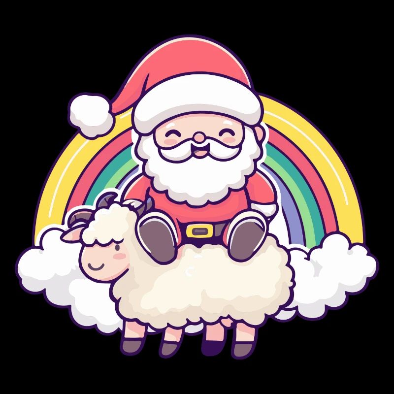Schaf Weihnachtsmann Regenbogen