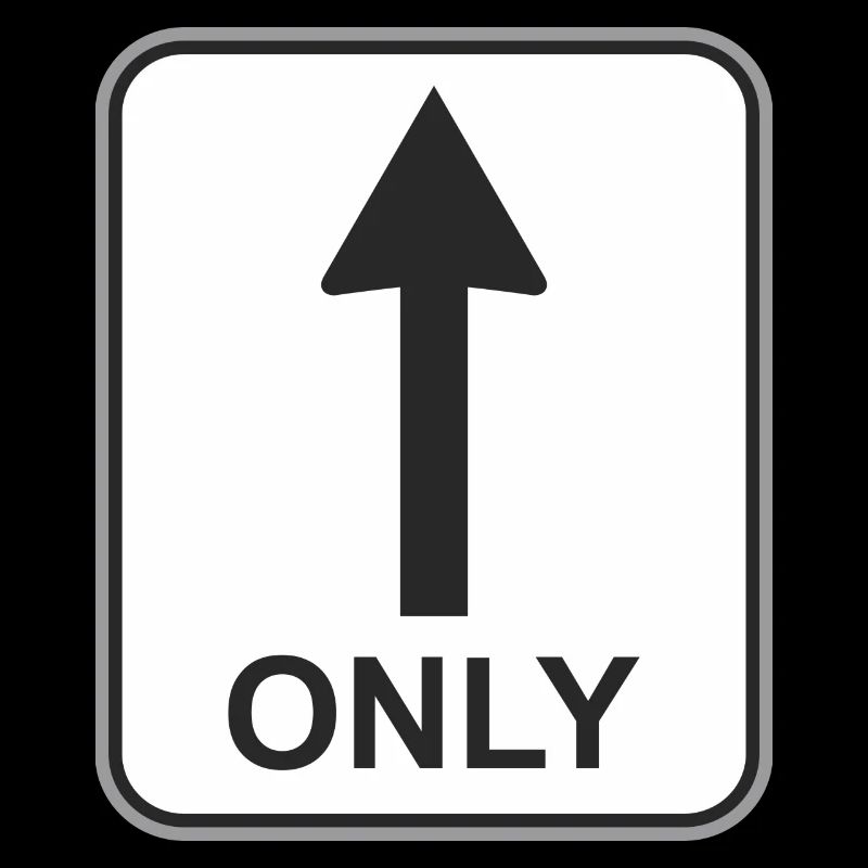 Road sign only front white