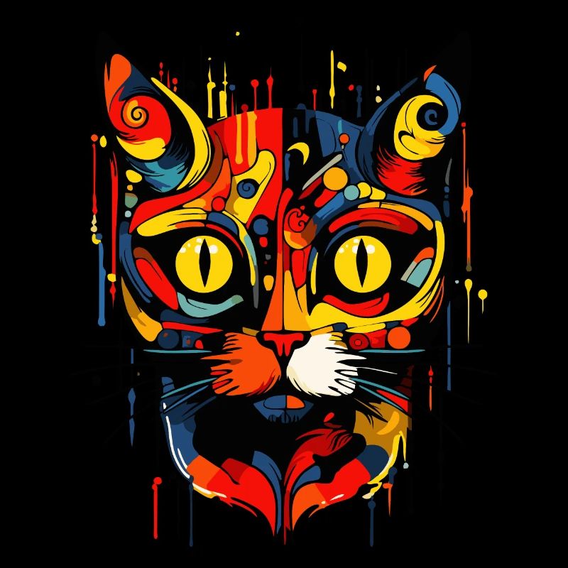 abstrakte Kunst Katze
