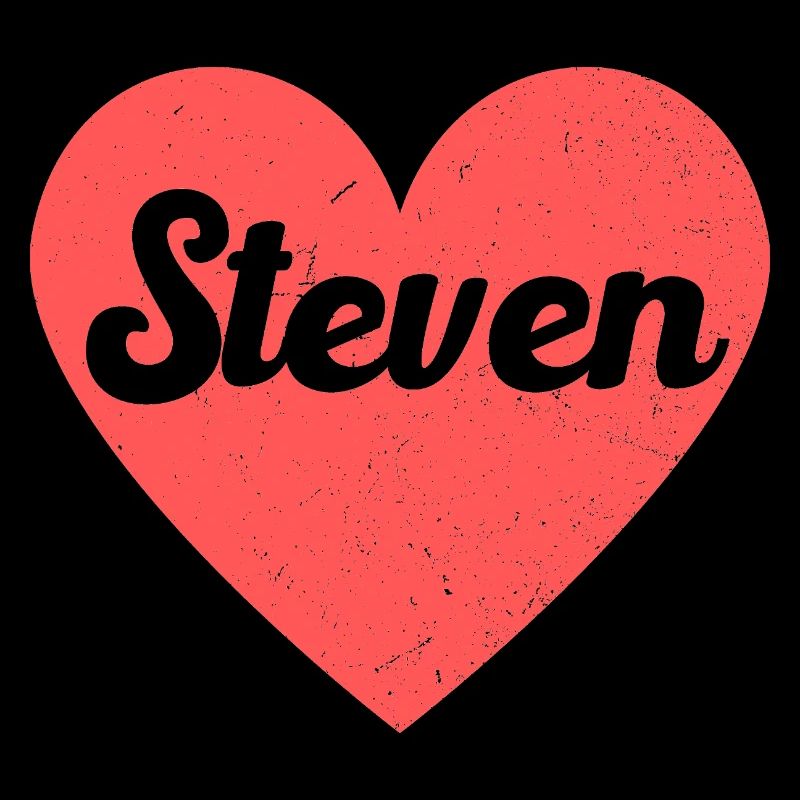 Steven Name Rotes Herz Liebe Fan Retro