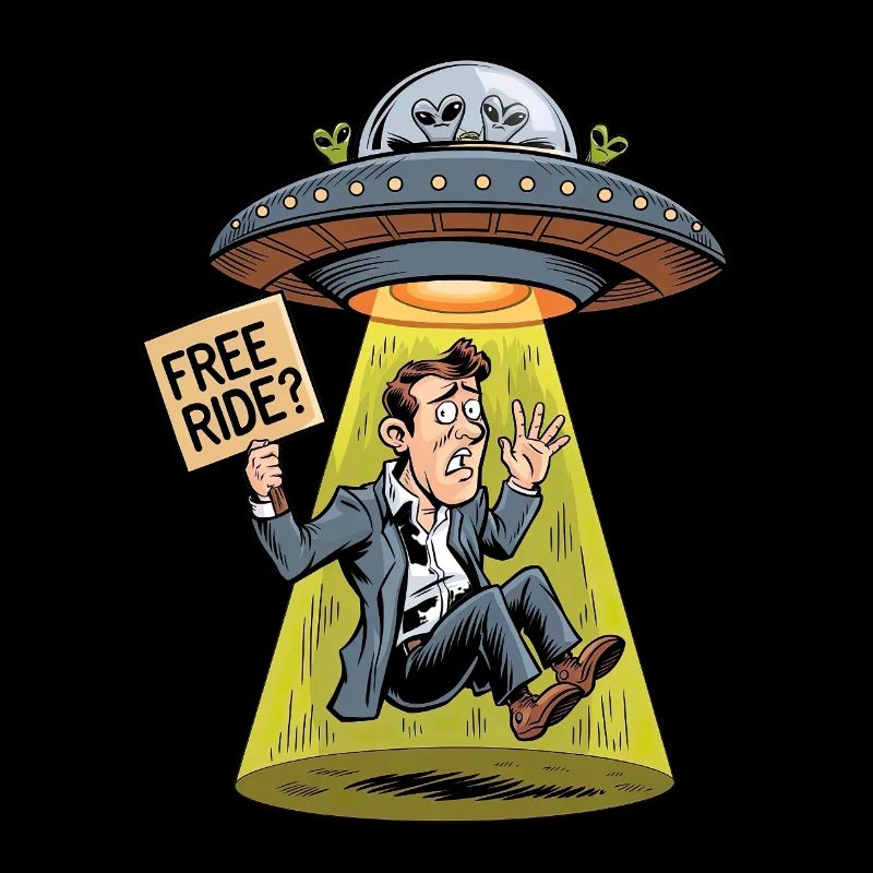 Space Hitchhiking – funny UFO graphics