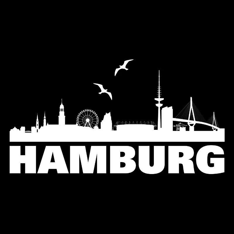 Hambourg Skyline Silhouette Design