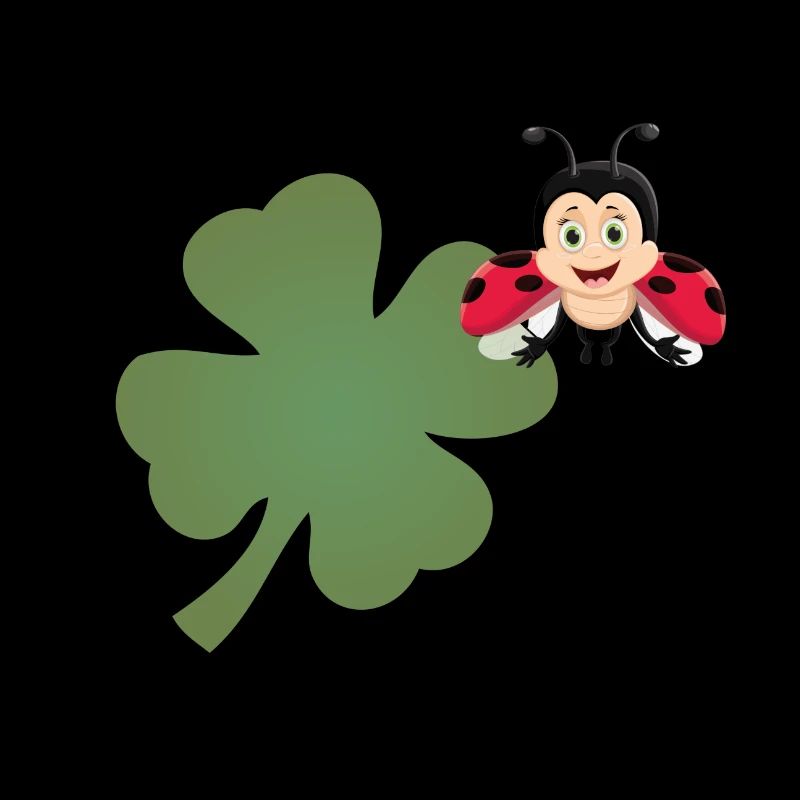 Trèfle avec ladybug (coccinelle)