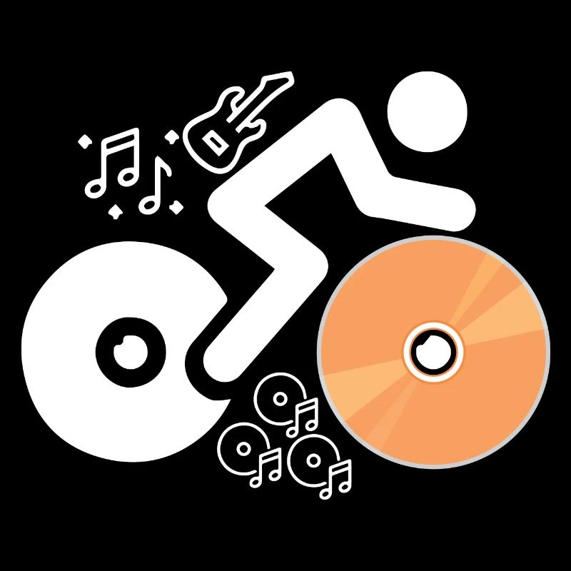 DJ Figure avec disques et notes musicales