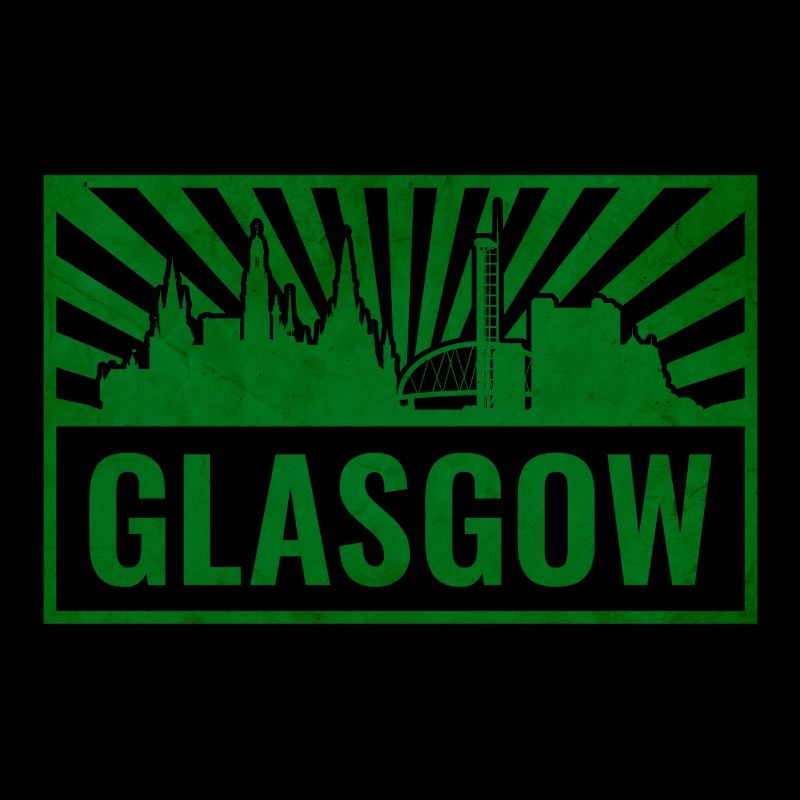 Impression sérigraphique de la Skyline de Glasgow