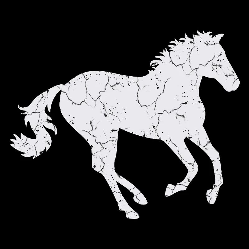 Cheval blanc au galop