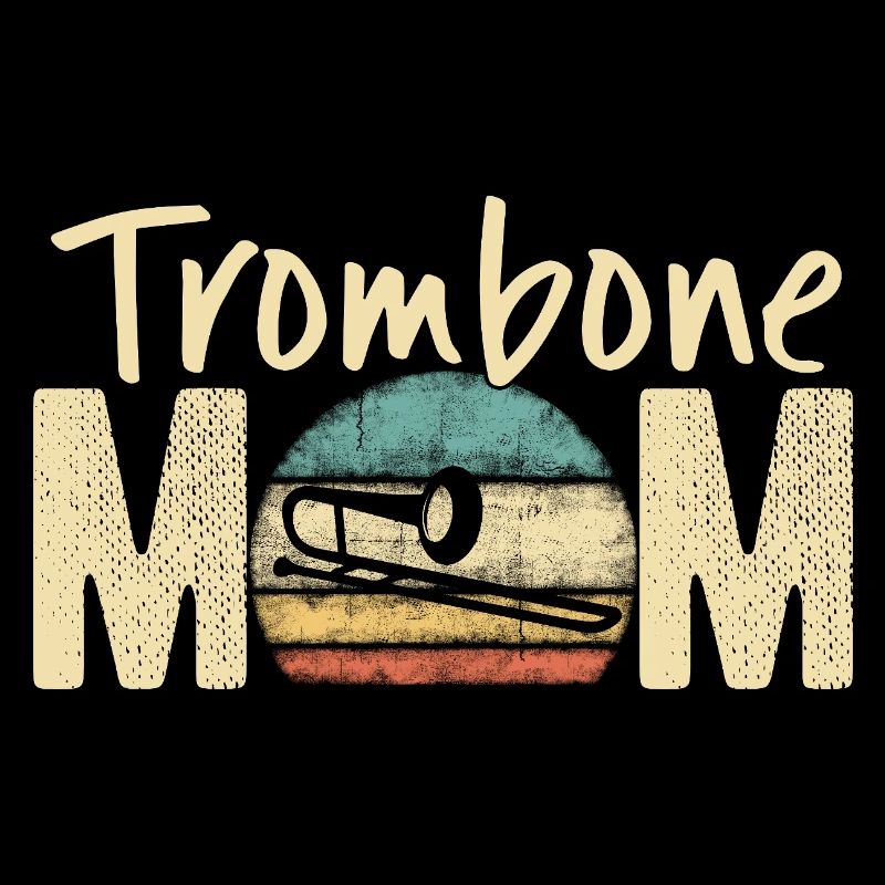 Trombone Mom Retro Vintage Marching Band Design