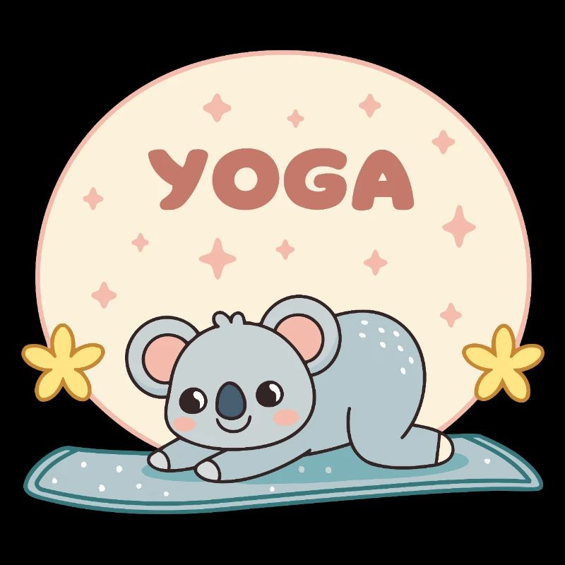 Pastel Koala Yoga on Soft Mat
