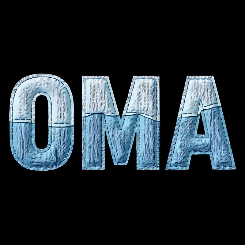 Oma Denim Schriftzug Patchwork Trend