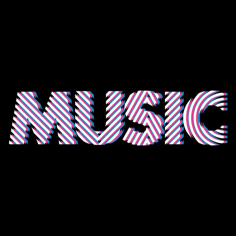 Music 3D – Modern Typography Retro Electro Design