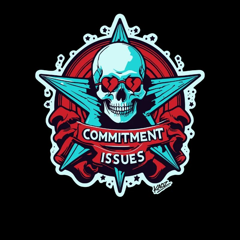 Commitment Issues Skull Badge