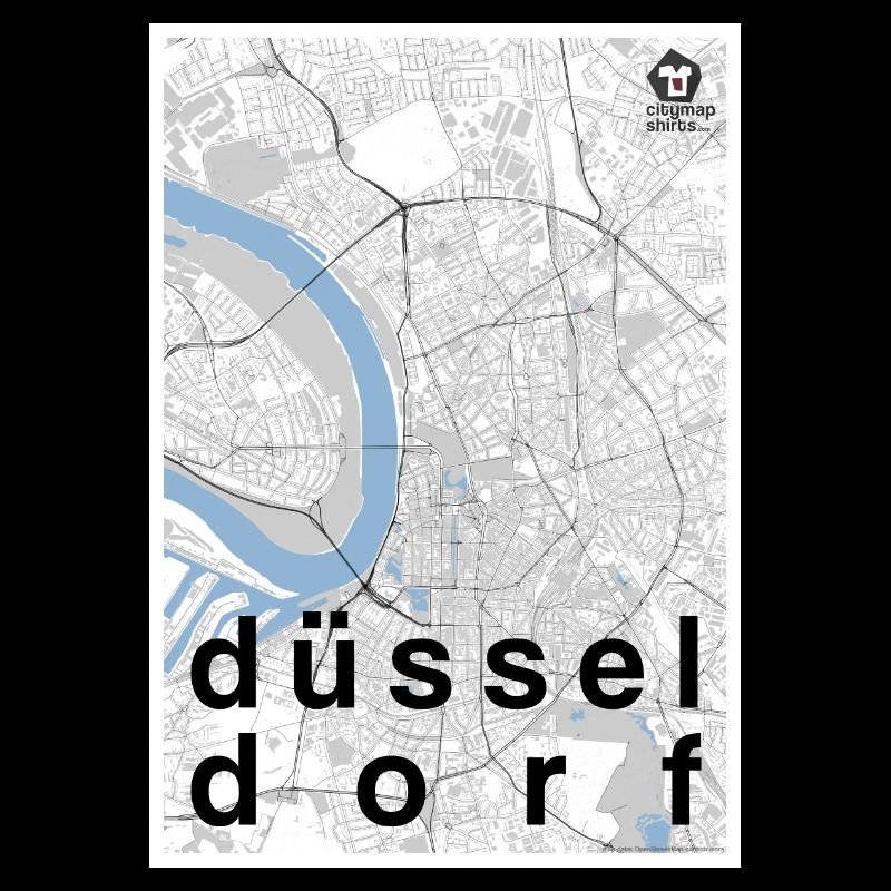 Dusseldorf hipster city map black white
