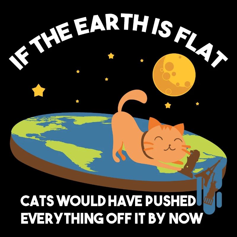 Satire du chat de la Terre plate