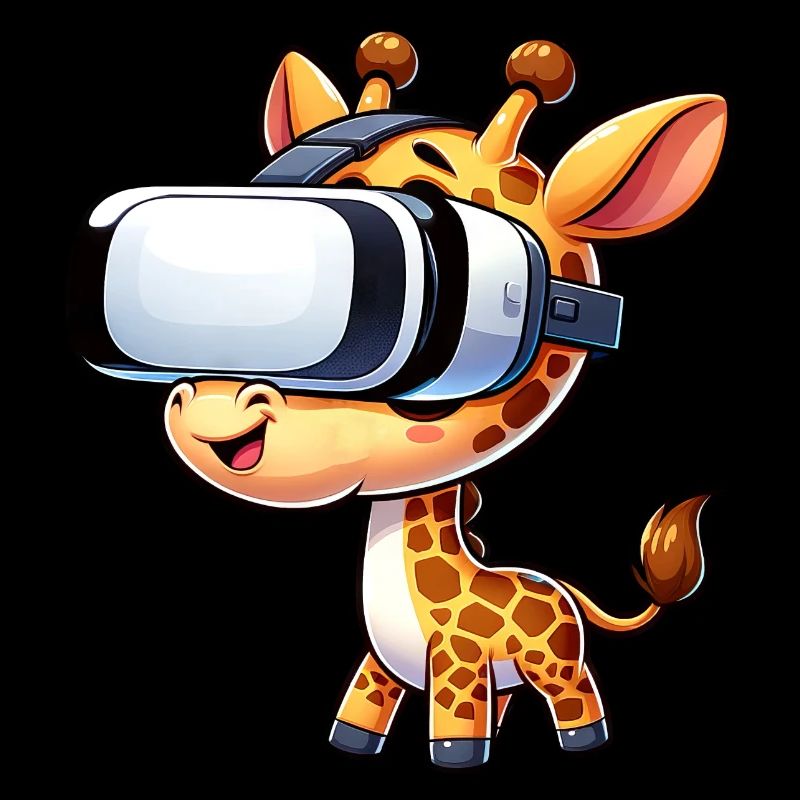 Eine Coole Giraffe mit VR Kopfteil