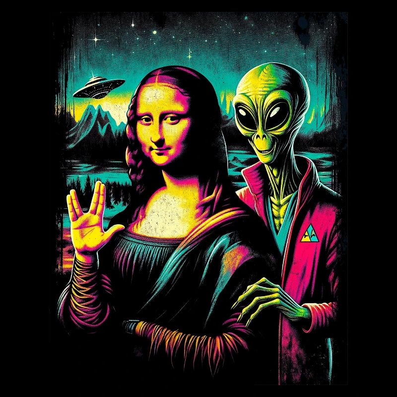 Alien und Mona Lisa – Cosmic Renaissance Design
