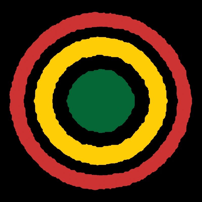 Abstract Concentric Reggae Circle Design