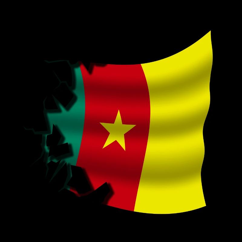 Drapeau du Cameroun - Cameroun - Drapeau Broken Design