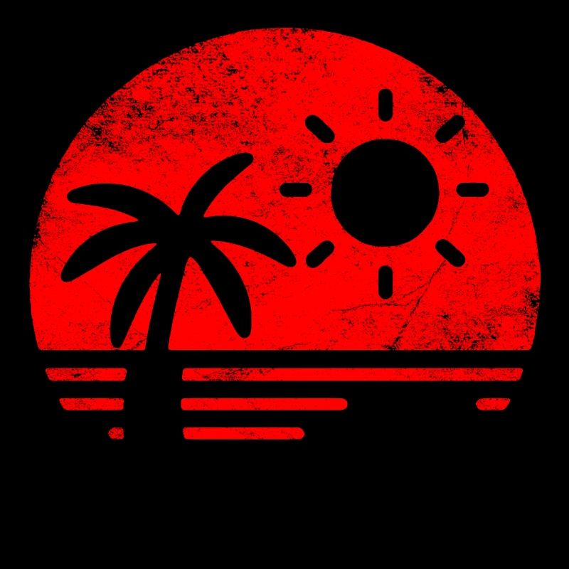 Vintage Beach Rot Schwarz