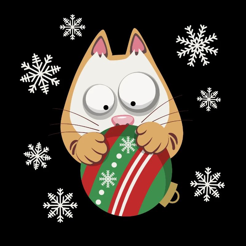 Niedliche Weihnachtskatze Winteratmosphäre