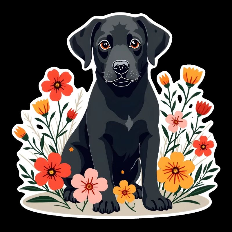 Schwarzer Labrador Retriever Hund