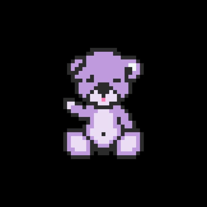 Pixel Bear Pastel Purple