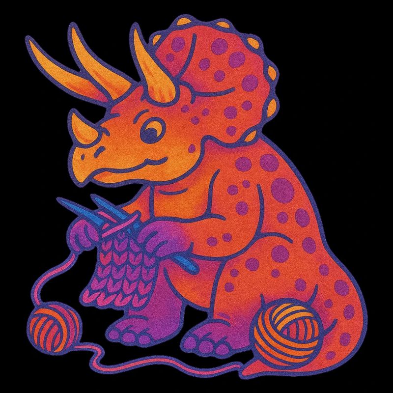 Tricot Dino Triceratops Neon Gradient