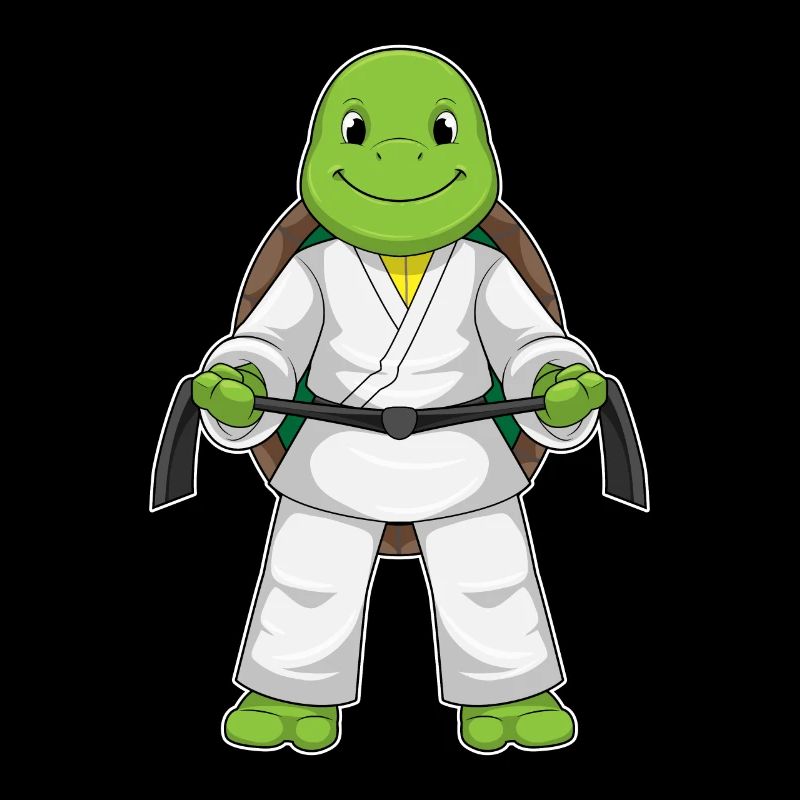 Turtle in martial arts with black belt