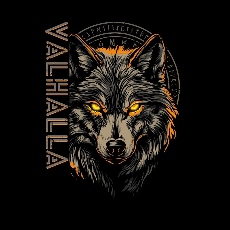 Wolf Runen Vegvisir Nordischer Kompass Wikinger