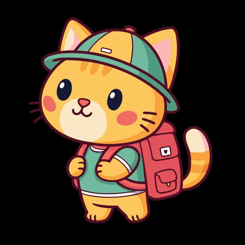 Entdeckerkatze mit Rucksack