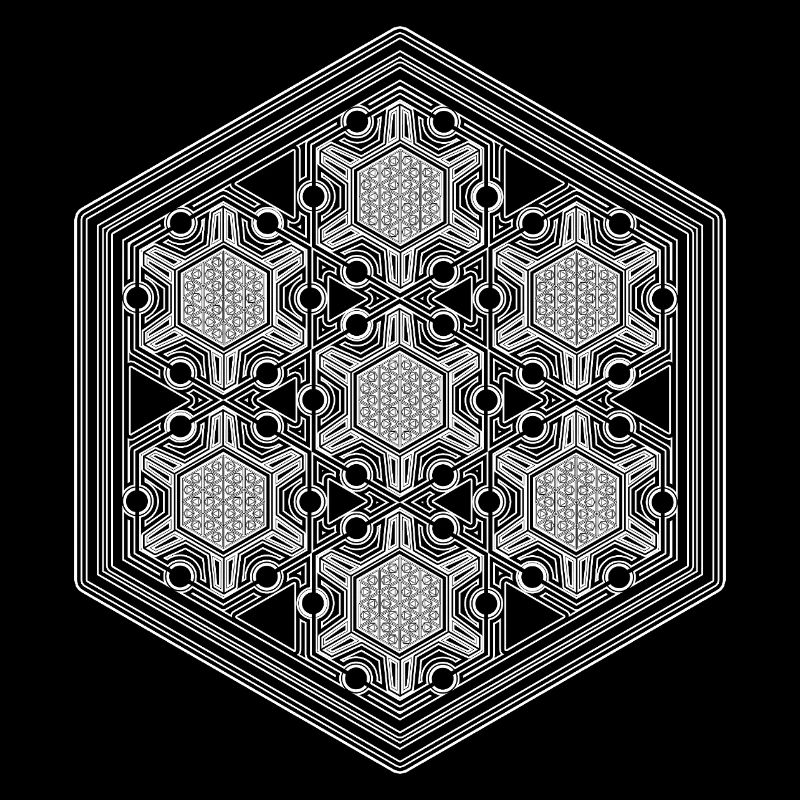 Psytrance Goa Techno Rave Geometrie Hexagon Muster